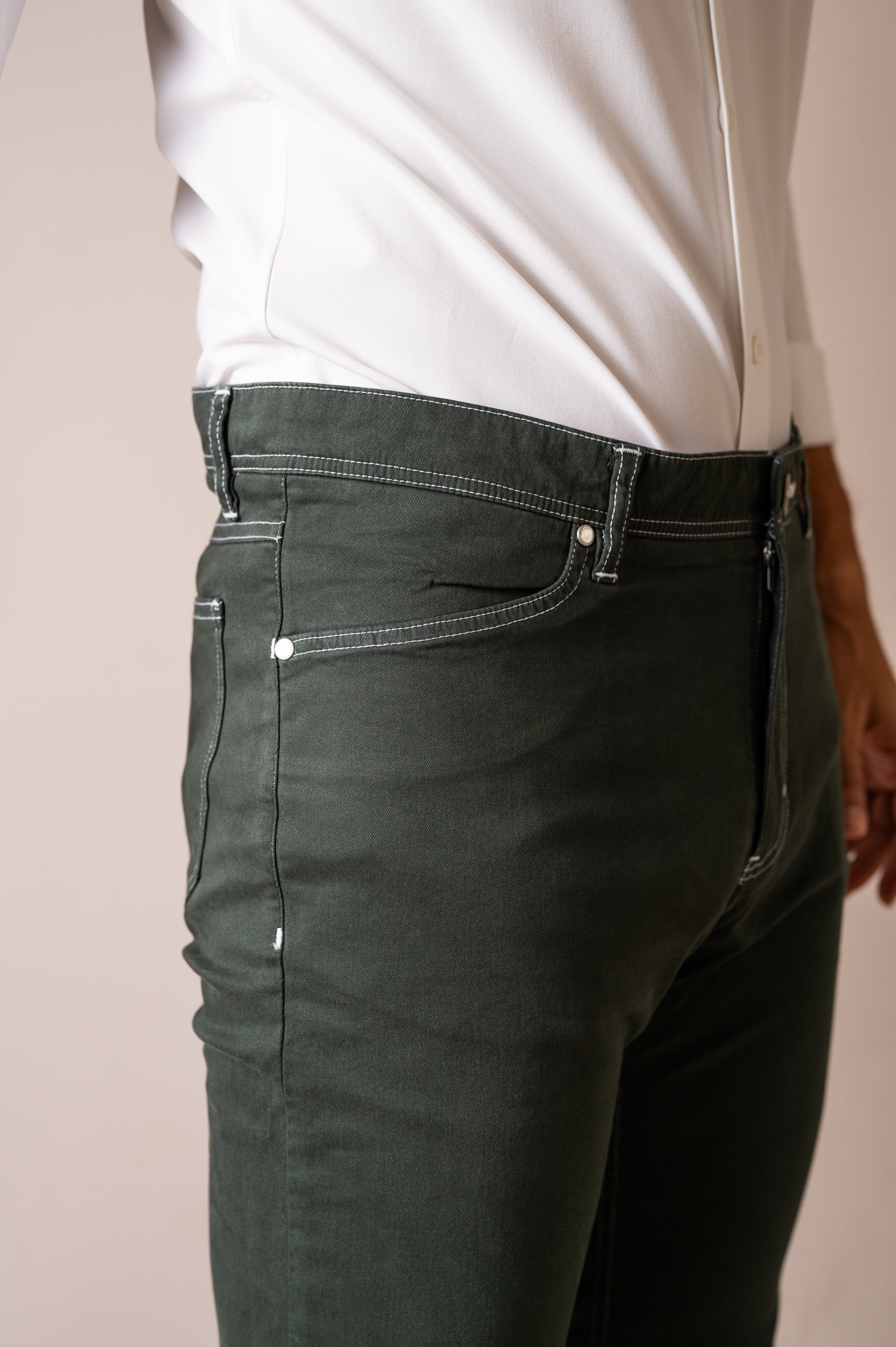 Slim Contrast Stitch Pants