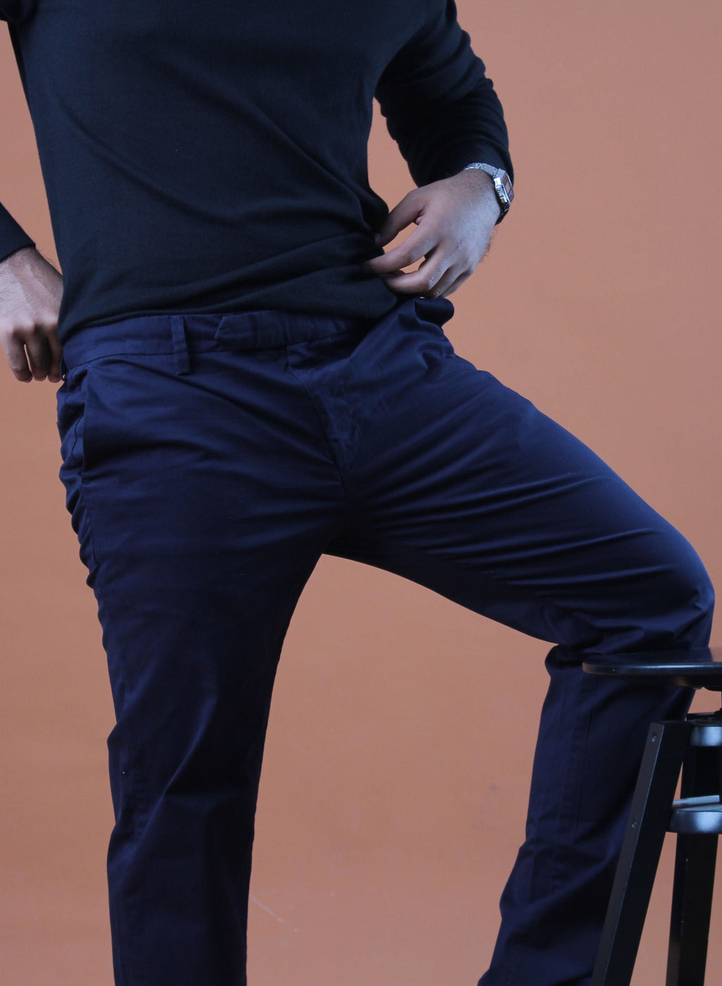 Tapered Chinos Navy Blue